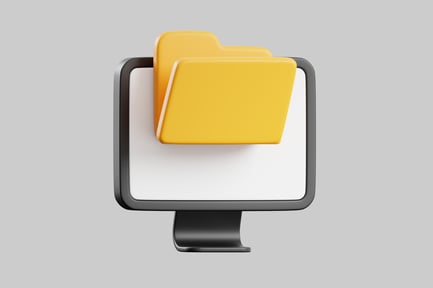 Vorschau: Computermonitor mit Dateien