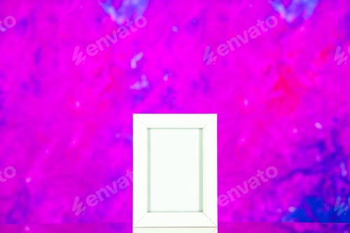 Preview: front view white picture frame on pink background gift present portrait photo shoot picture family