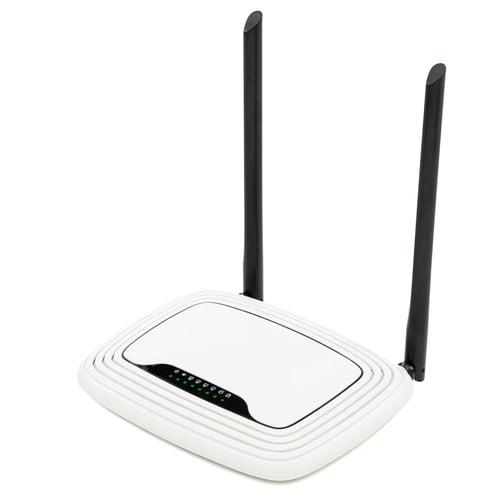 Preview: WI-FI wireless router with working luminous indicators, wireless data technology, isolated on white