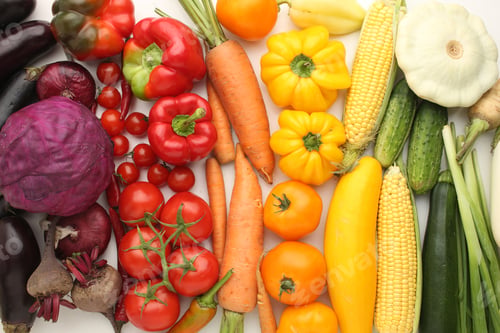 Preview: a fresh group of vegetables on white background