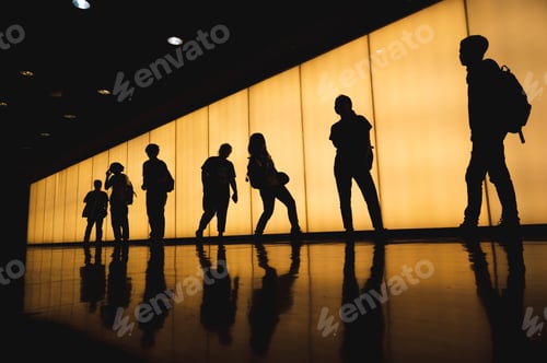 Preview: Adventure and Friendship at Sunset: Silhouetted Group of Friends Embrace Nature's Beauty