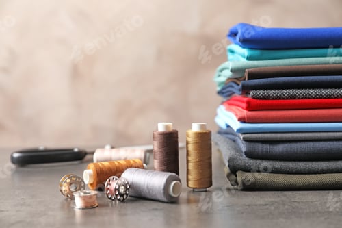 Preview: Colorful Fabric and Threads for Sewing and Tailoring