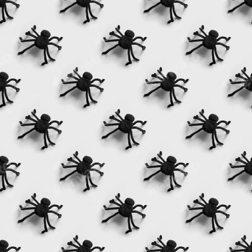 Preview: Halloween seamless pattern of many black spiders .