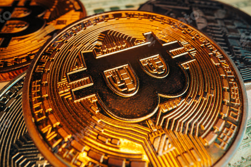 Preview: Close up photo of bitcoin crypto currency
