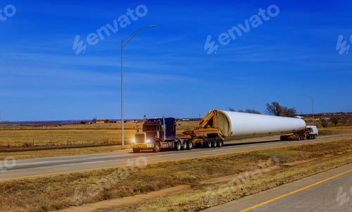 Preview: Transporting wing the farm wind turbines blade on trailer