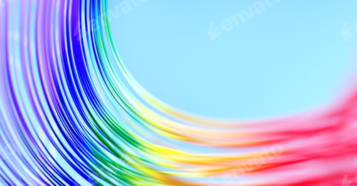 Preview: Abstract rainbow color waved wires background.