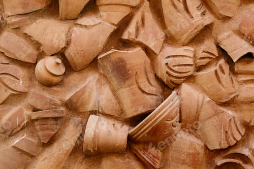 Preview: Wall made of an old pottery products