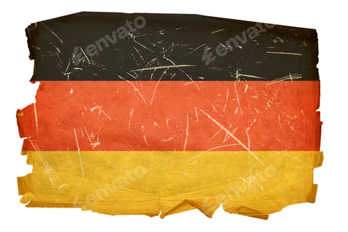 Preview: Germany Flag old, isolated on white background