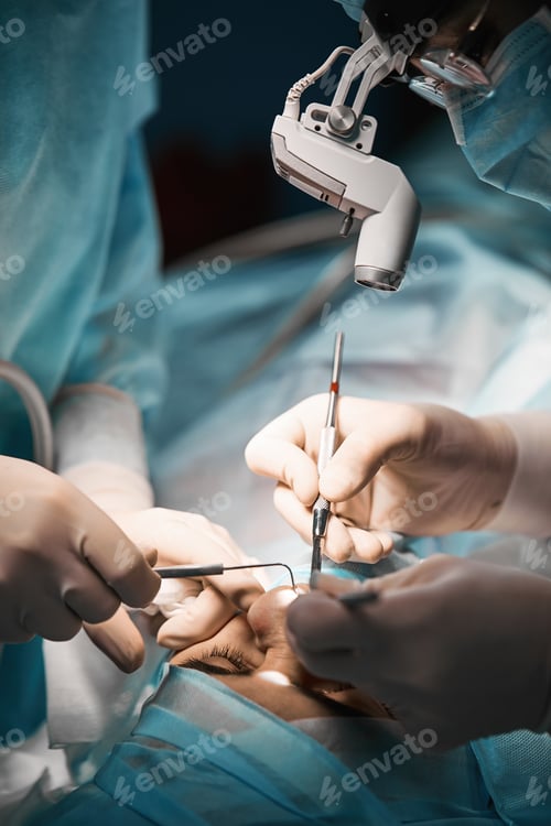 Preview: Rhinoplasty close-up. plastic surgery for the reconstruction of the nose of a man. hands of hirrugs