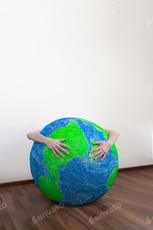Preview: Protection of planet Earth concept. Sustainable lifestyle. Surrealism.