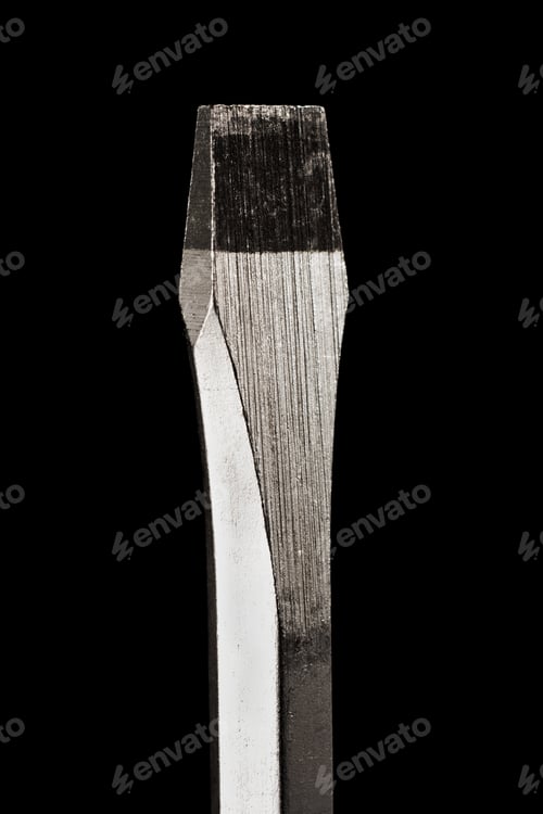 Preview: slotted screwdriver on a black background