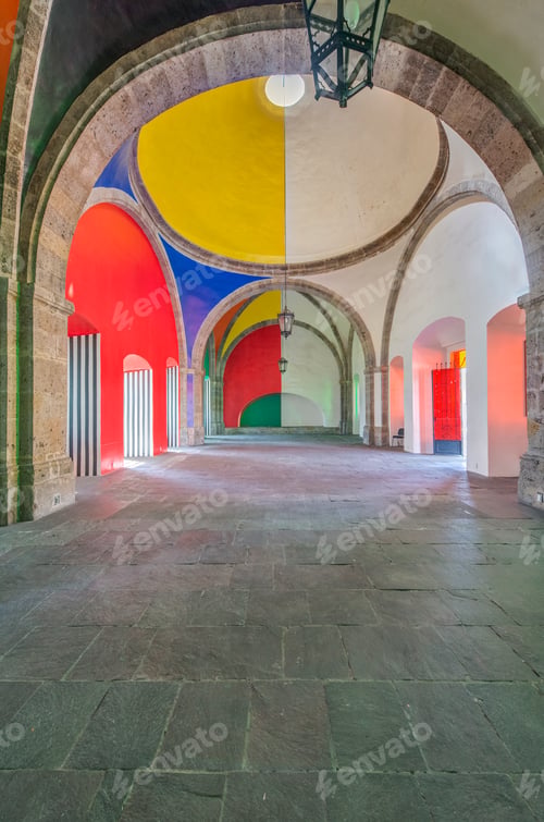 Preview: 55111,Colorful domes of Hospicio Cabanas, Guadalajara, Jalisco, Mexico