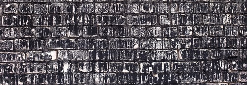 Preview: Old brick black color wall background. Dark stone texture