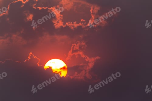 Preview: colorful dramatic sky with cloud at sunset.