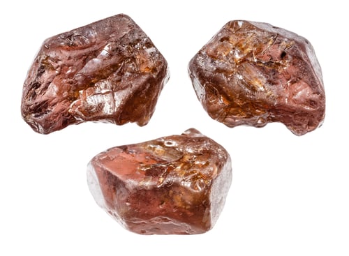 Preview: various samples of raw hyacinth minerals isolated