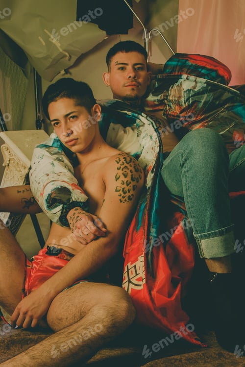 Preview: Two gay men cuddling