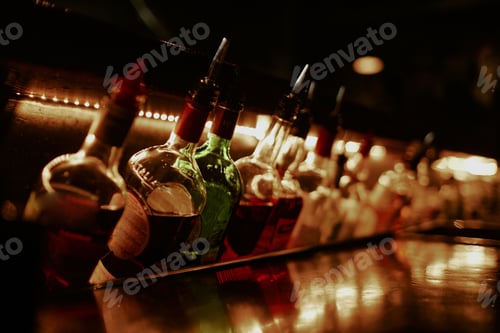 Preview: Bottles With Beverages In Bar