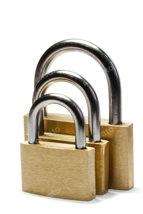 Preview: Three padlocks of different size