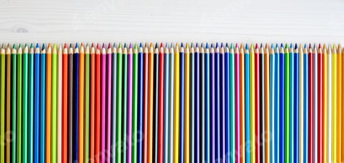 Preview: Colorful pencils set on watercolor paper