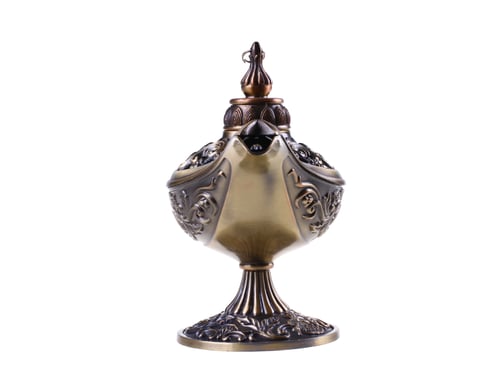 Preview: Ornate Lamp Detailed Metalwork on White Background