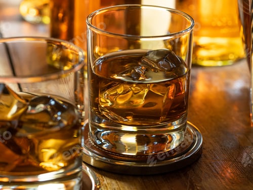 Preview: Glass of whisky on the rocks