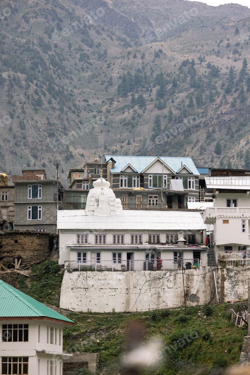 Preview: Trilokinath village and temple Garsha Phagpa on left bank of the Chenab River village of Udaipur