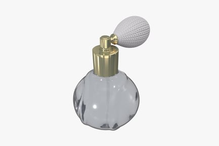 Preview: Clear glass perfume bottle with gold cap and ovoid diffuser
