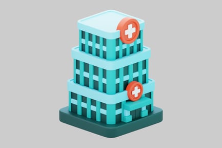 Preview: Stylized three-dimensional representation of a medical building