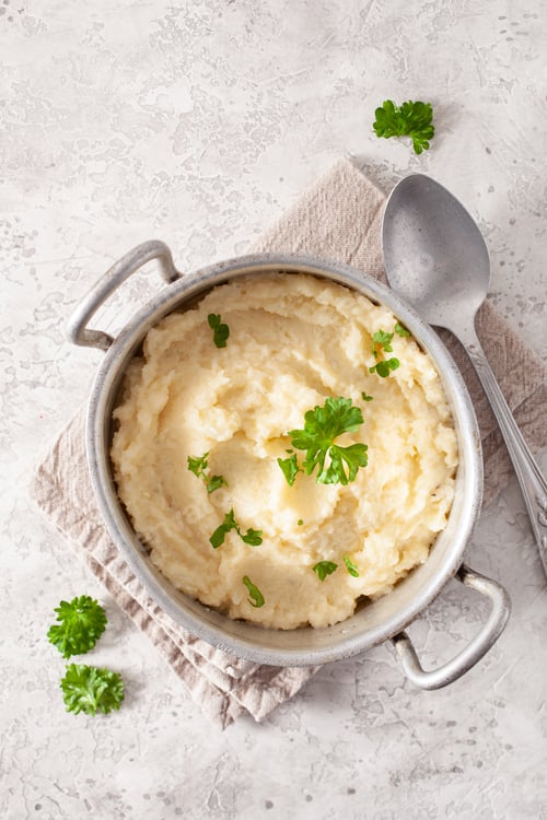 Preview: mashed cauliflower with butter. ketogenic paleo diet side dish