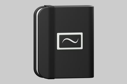 Preview: Black notebook with wavy symbol