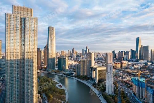 Preview: Aerial photo of Haihe River Scenic Line, Tianjin, China