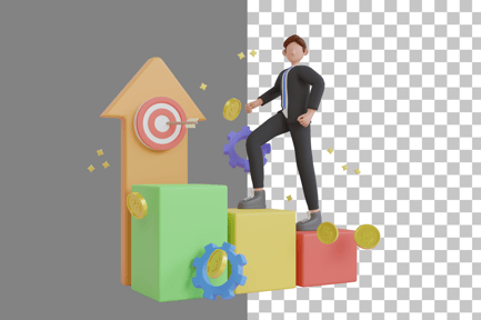 Preview: Businessman Got Business Success 3D Illustration