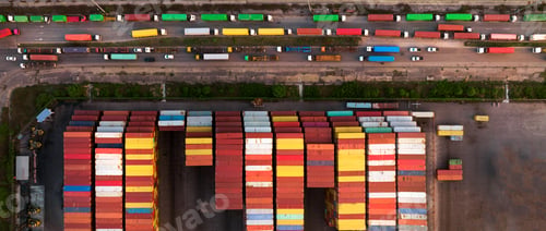 Preview: multiple supply chain truck working service shipping and transportation concept