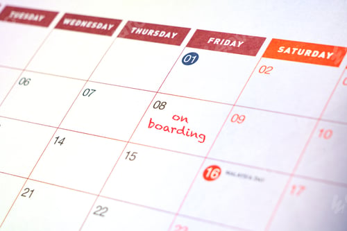 Preview: To ON BOARDING written on calendar