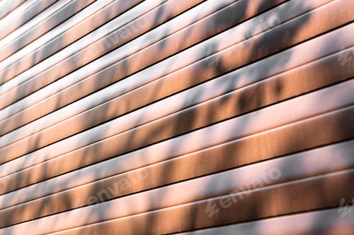 Preview: Abstract background with horizontal metal stripes of brown wall, geometric texture.
