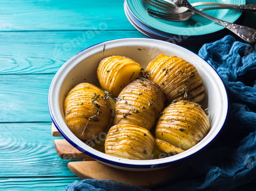Preview: Baked potatoes cooked with herbs