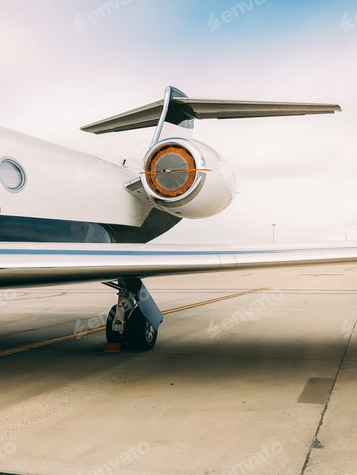 Preview: Private luxury jet at the airport terminal