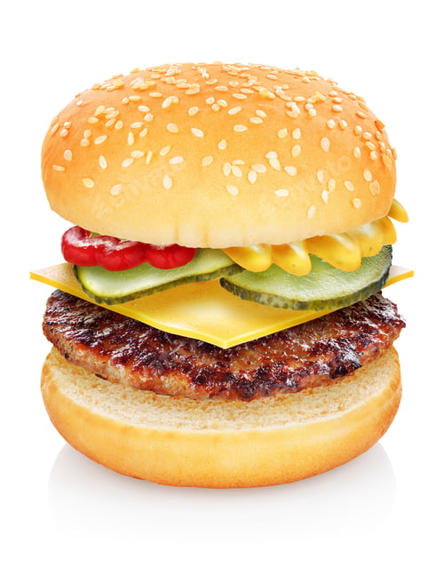 Preview: Flying cheeseburger isolated