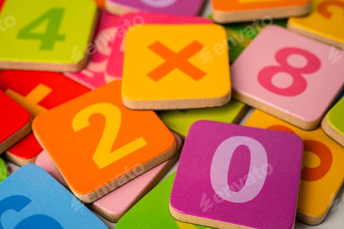 Preview: Math Number colorful background, education study mathematics learning teach concept.