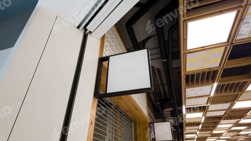 Preview: shop sign store retail shopping mock up cafe advertisement marketing background billboard copy space
