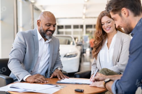 Preview: Man signing contract to buy new car