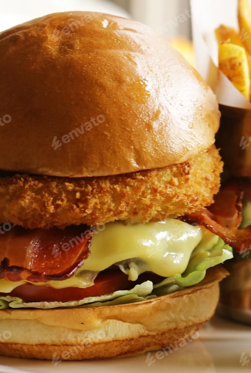 Preview: hamburger and fries for independence day