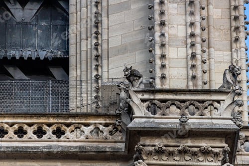 Preview: Closeup shot of the gargoyles on the Notre Dame cathedral