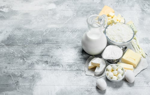 Preview: Different dairy products .