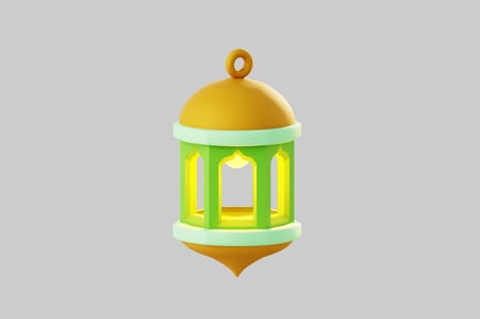 Preview: Miniature Lantern with Bright Yellow Top
