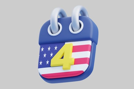Preview: Calendar icon with american flag motif