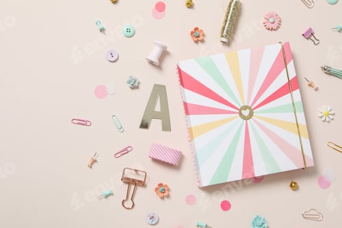 Preview: Concept of scrapbooking, scrapbooking for holiday, hobby concept, space for text