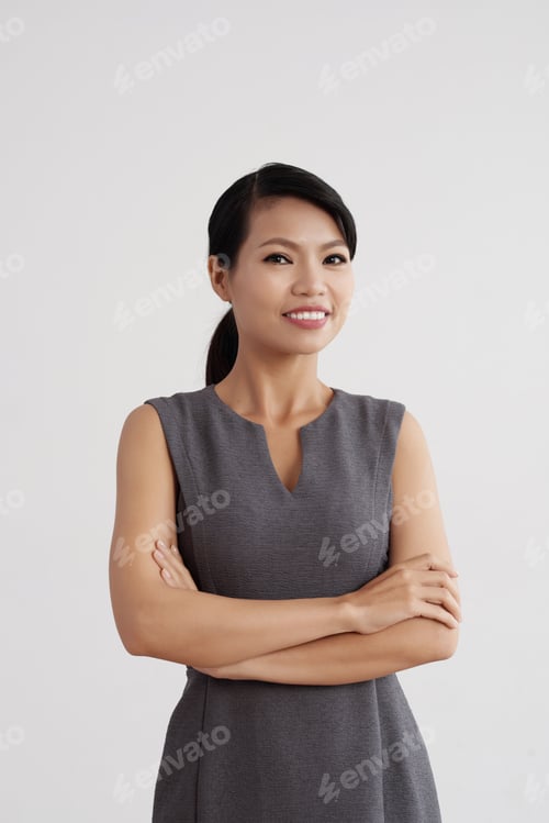 Preview: Cheerful business lady