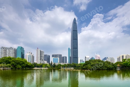 Preview: Shenzhen, China City Skyline At Twilight.