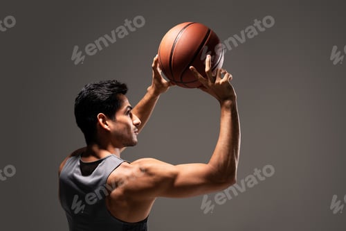 Preview: Handsome Male Athlete Playing Basketball